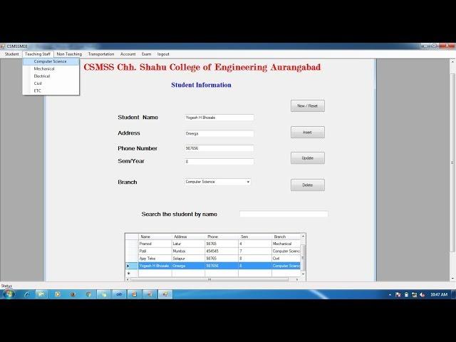 Insert Update Delete View Search C# SQL Server Database .Net Computer Science Project CRUD Operation