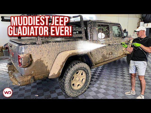 Deep Cleaning The Muddiest Jeep Gladiator EVER! | Insane Disaster Detail Transformation!