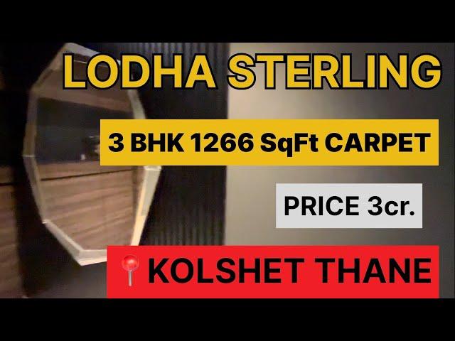 Spacious fully furnished 3 BHK for sale in Lodha Sterling. 1266 SqFt carpet.