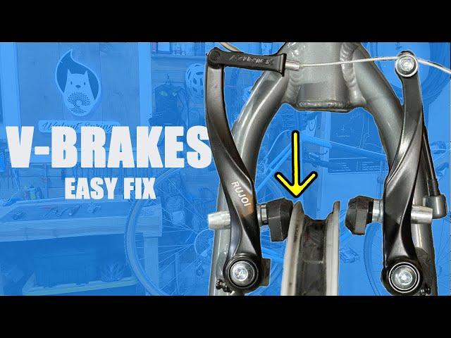 How To Fix Bike V Brake Pads Rubbing On One Side