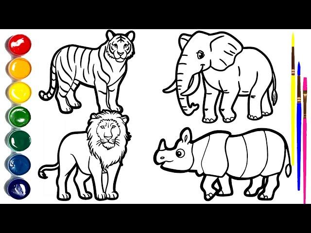 DRAW Amazing Animals in Minutes   Tiger, Lion, Elephant, Rhino!