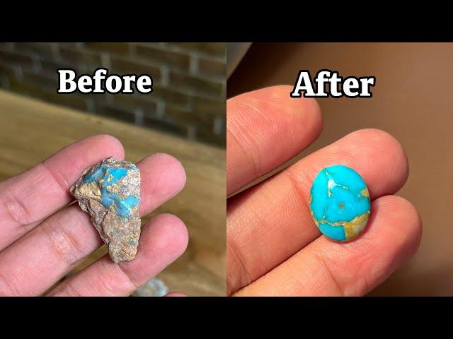 Cutting turquoise stone