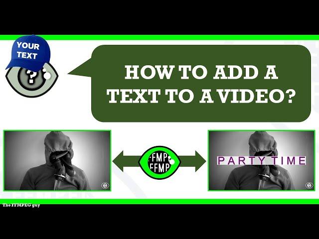 How to add a text onto a video | Static text overlay, title and watermark branding #ffmpeg #drawtext