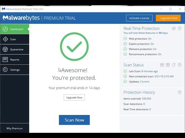 Malwarebytes - deactivating the FREE PREMIUM TRIAL in two minutes