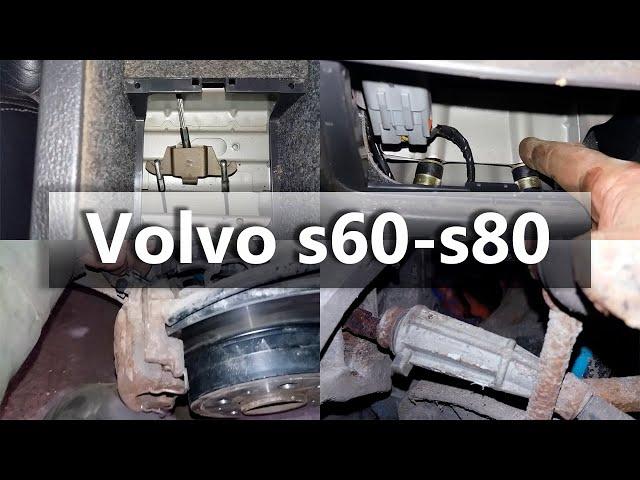 Volvo s60, s80, v70. How to replace the parking brake cable and pads.