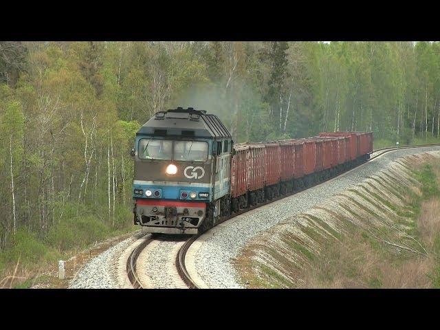 Тепловоз ТЭП70 с грузовым поездом 1 / Passenger locomotive TEP70 with a freight train 1