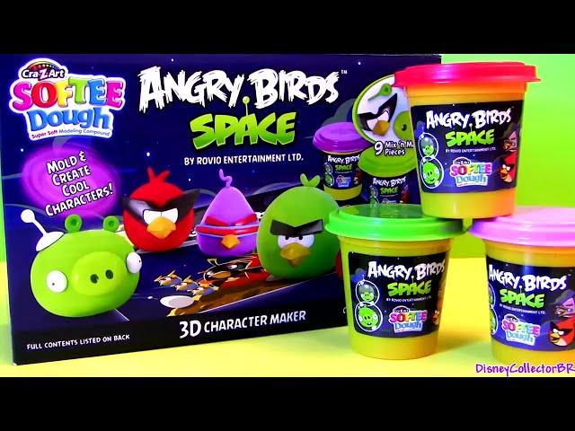 SOFTEE Dough Angry Birds Space 3D Character Maker Playset Lazer Bird, Super Red Bird Space Pig