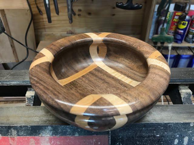 A Walnut and Maple Bowl