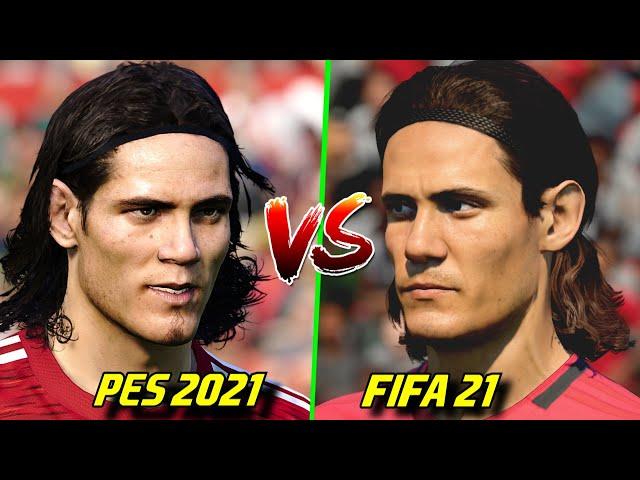  PES 2021 vs FIFA 21 -  MANCHESTER UNITED Player Faces Comparison Ft. Cavani, Van de Beek, Pogba