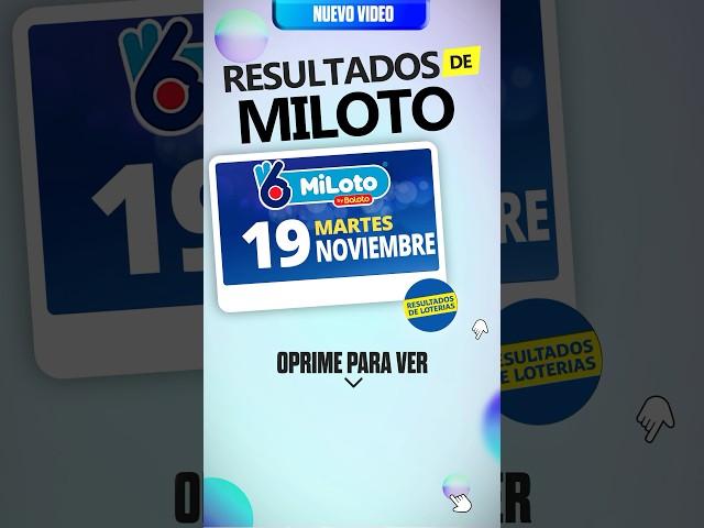 Resultado MiLoto del 19 de Noviembre 2024 #shorts #resultado #miloto #chance