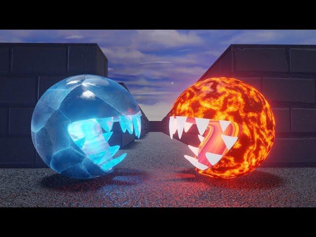 Pacman Vs Pacman (Fire Vs Water, Slime Monsters, Sharks)