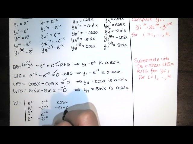 Problem 6.1.18 - Using the Wronskian, verify that the functions form a fundamental set of solutions.