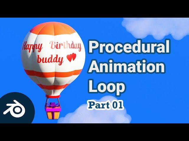 Gift box | happy birthday BLENDER PROCEDURAL ANIMATION LOOP - PART 01