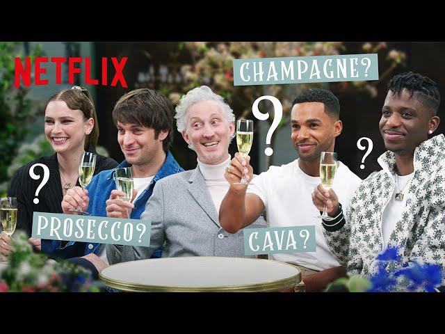 The Cast of Emily in ﻿Paris do a Blind Bubbles Taste Test | ﻿Netflix