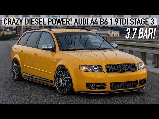 CRAZY DIESEL POWER! AUDI A4 B6 TDI AVANT STAGE 3 - 3.7 BAR BOOST AND DOUBLE THE ENGINE POWER