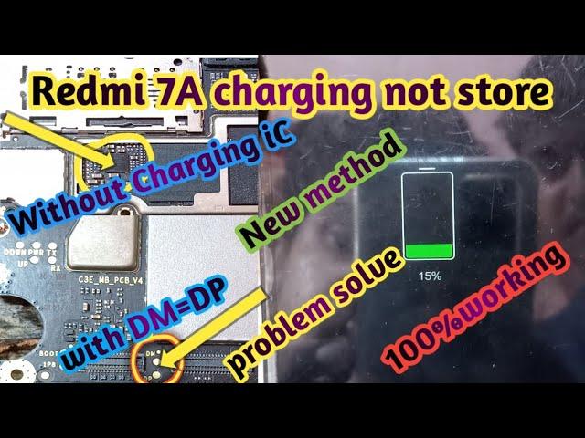 Redmi 7A charging not store charging problem solution 100% working without charging ic with DM DP