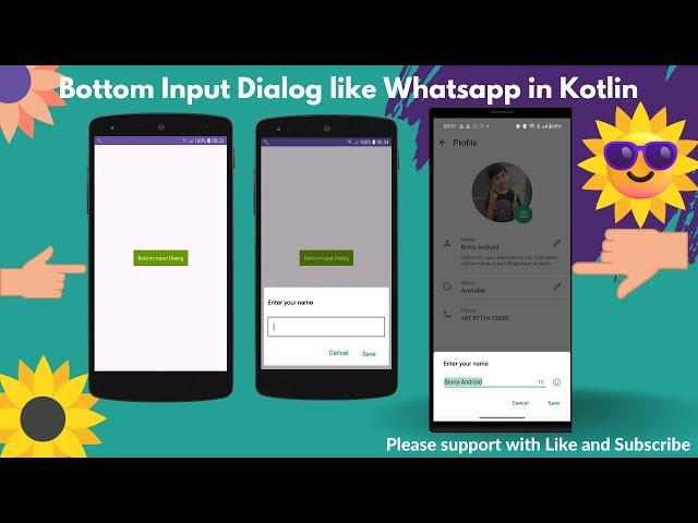 bottom input dialog like WhatsApp