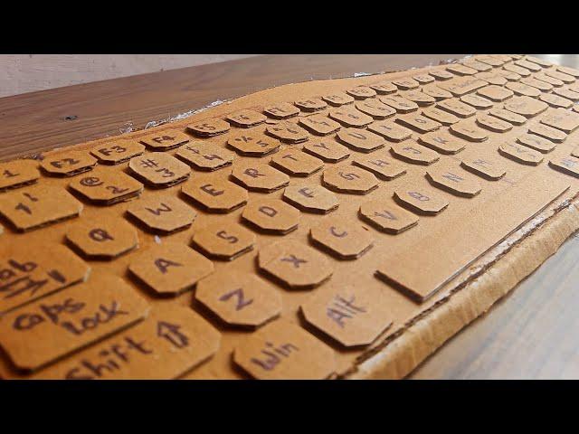 how to make cardboard keyboard. || cardboard keyboard school project. || very easy......