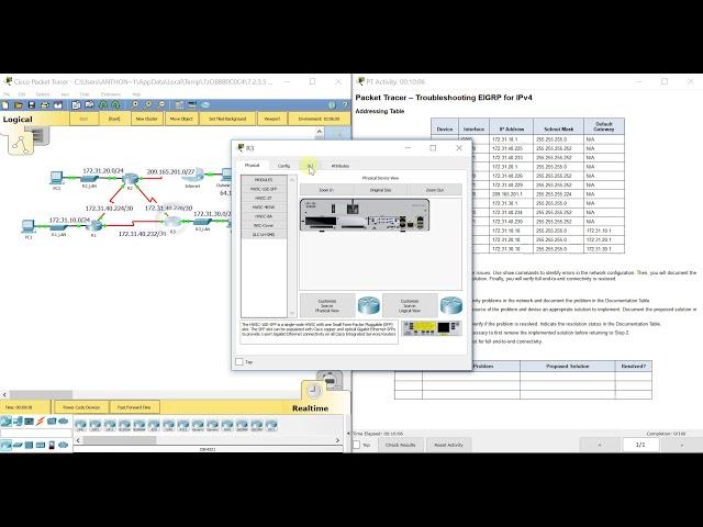 PKT 7.2.3.5 - Troubleshooting EIGRP for IPv4