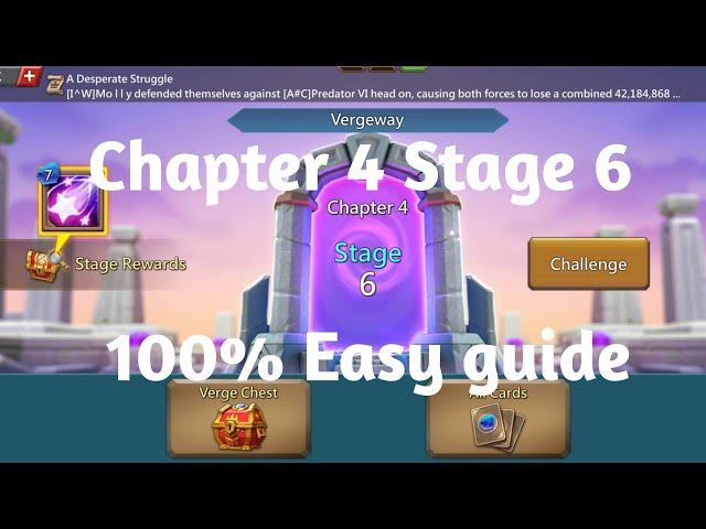 Lords mobile Vergeway Chapter 4 Stage 6 easiest guide