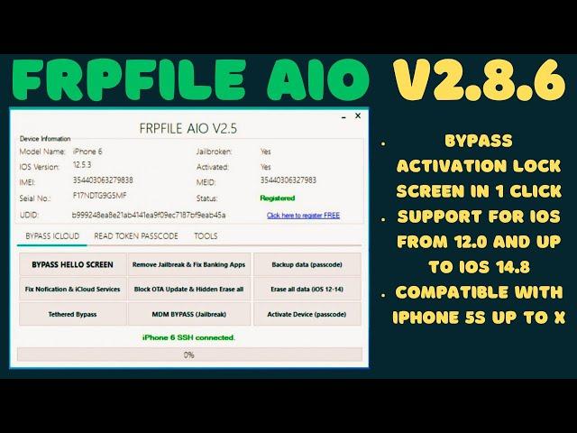 FRPFILE AIO 2.8.6 Free iCloud Bypass 2024!