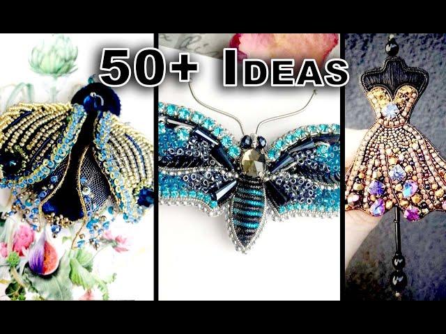 50+ Ideas to Make Brooches Out of Beads and Rhinestones | Decorative Pins to Wear