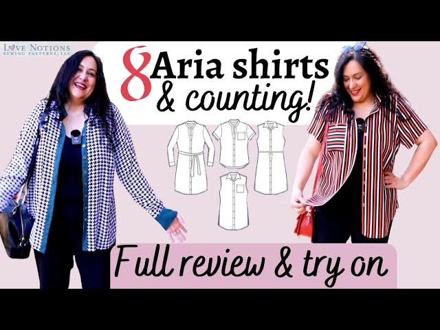 8 Aria Shirts! why stop right? Different fabrics & styles. Trick to Simplify the button placket.