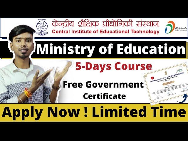 Ministry of Education 5-Days Free Course | Free Government Certificate