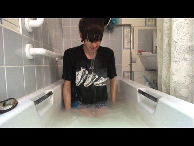 Cheese sauce bath challenge