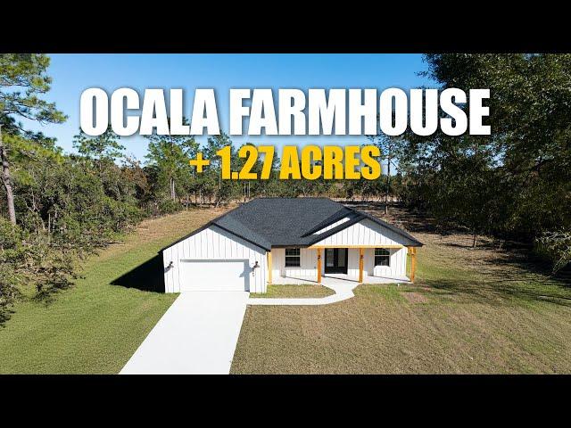 Affordable Ocala farmhouse in serene Rolling Hills  I  +1.27 ACRES!