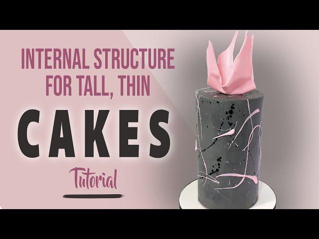 HOW TO BUILD INTERNAL STRUCTURE FOR TALL, THIN CAKES - ALL GANACHE WITH CHOCOLATE SAIL