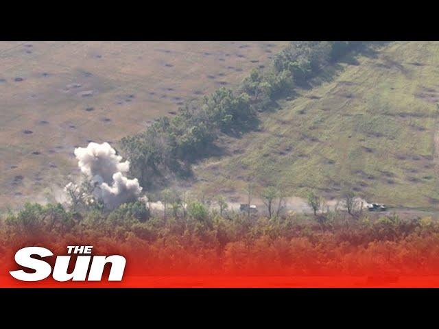 Russian forces destroy Ukrainian tanks and armoured vehicles