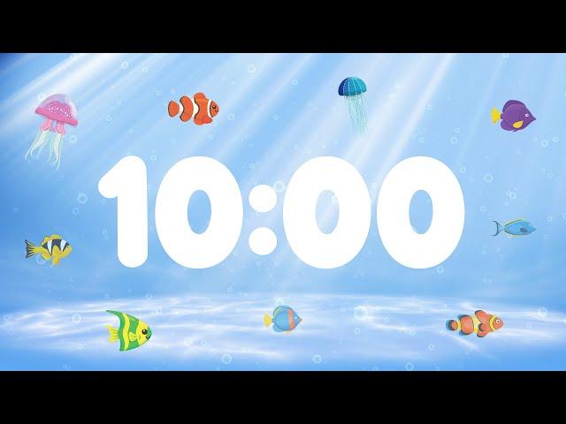 10 Minute Countdown Timer for Kids with Alarm and Fun Music | Under the Sea 