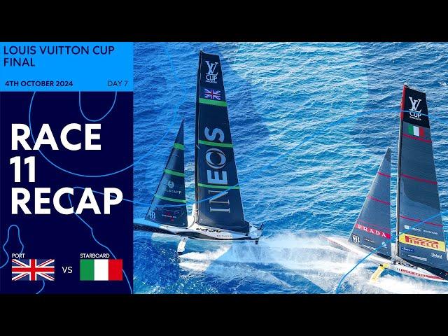 Louis Vuitton Cup Final Race 11 Recap | INEOS Britannia vs Luna Rossa Prada Pirelli