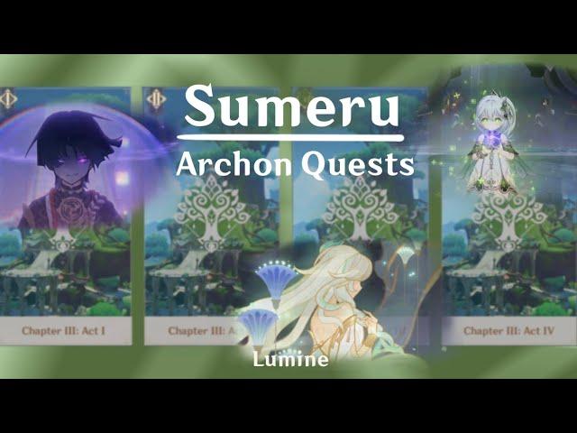  Genshin Impact | All Sumeru Archon quests | All Cinematic Cutscenes | Lumine version 