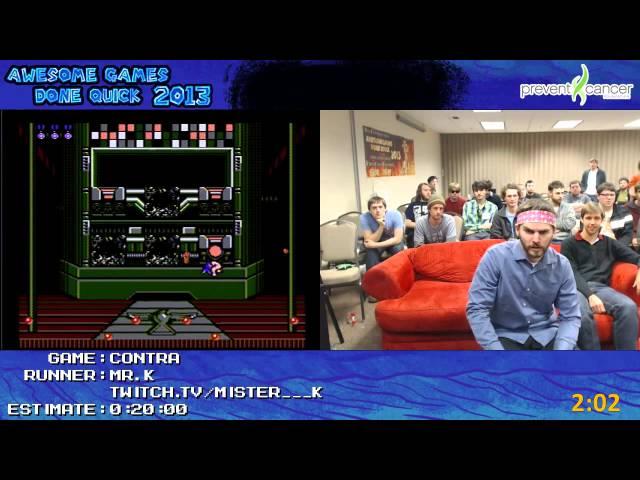 Contra  - SPEED RUN by Mr K  in 0:11:34 at Awesome Games Done Quick 2013 [NES]