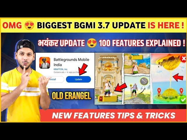 BIGGEST UPDATE  Bgmi New Update | Top 100 Features | Bgmi 3.7 Update | Bgmi Update Tips and Tricks