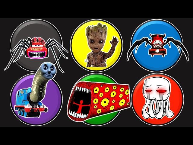 Spin Wheel Monster McQueen Eater, Groot, Choo Choo Charles, Thomas Lipan, Train Eater, Monster Ghast