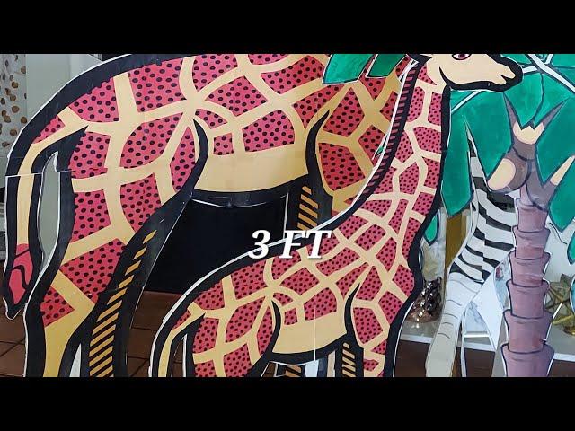 Full DIY Tutorial Large 3FT Giraffe Cutout Prop. Party Props Tutorials