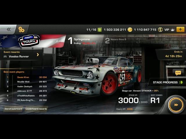 [NEW] Veneom GT500CR Ultimate Setup - Drift Wars Track 1 - 30K DP - CarX Drift Racing