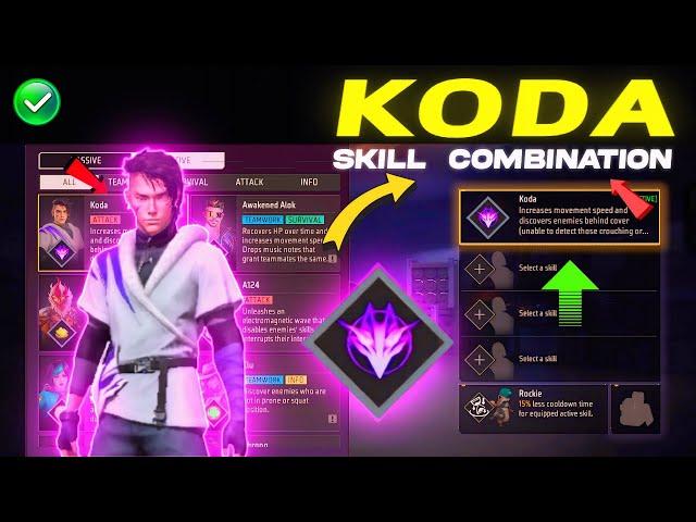 Koda character combination 2024 | Koda best combination in free fire | Koda character ability 2024