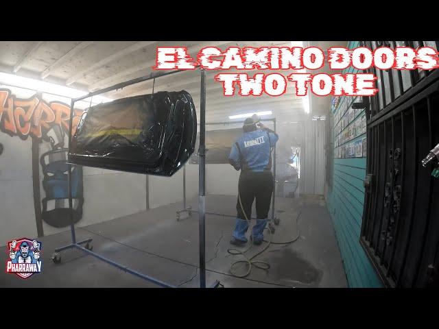 PAINTING THE EL CAMINO DOORS TWO TONE IN MY GARAGE DIY