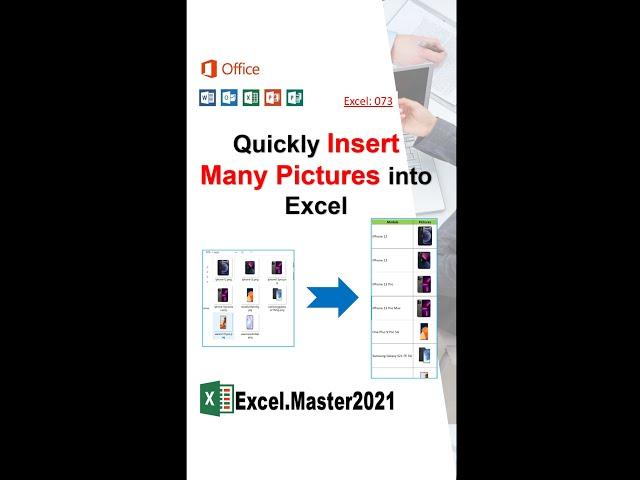 073 Quickly Insert Many Pictures into Excel #shorts #youtubeshorts