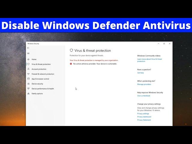 How to Permanently Disable Windows Defender