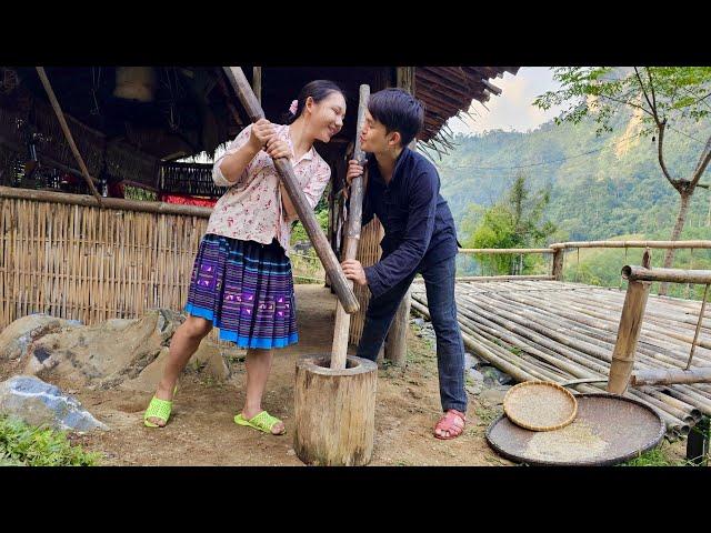 17 year old girl builds life with village boys, Mai's handmade rice cake making method | Gardening