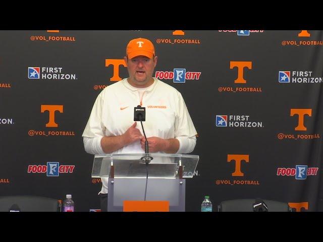 Heupel addresses media after Vols top Alabama at Neyland Stadium