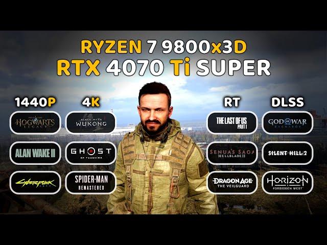 Ryzen 7 9800x3D + RTX 4070 Ti SUPER - 1440p, 4K, Ray Tracing, DLSS 3.7 - Test in 12 Games