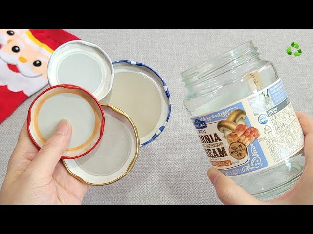 I make MANY and SELL them all! Genius Recycling Idea with Jar lids and glass bottle - Amazing trick