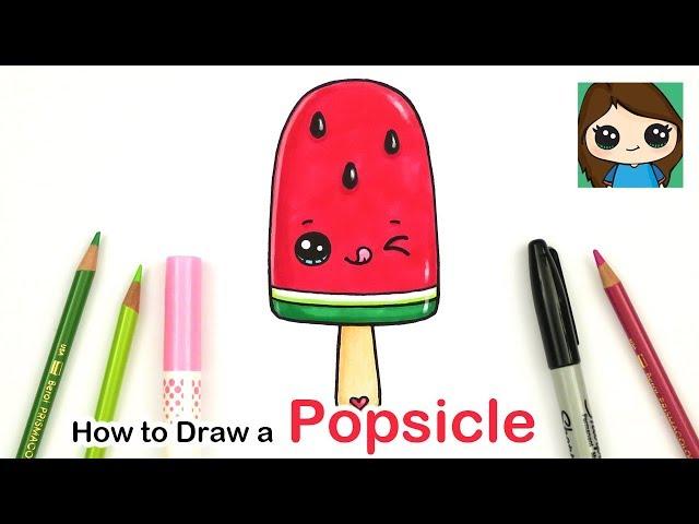 How to Draw a Watermelon Popsicle Easy | Summer Art Series #4