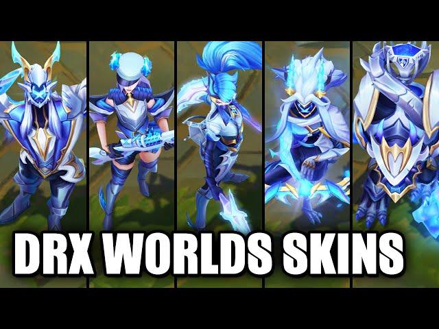 All DRX Skins Spotlight Aatrox Akali Kindred Caitlyn Ashe Maokai (League of Legends)